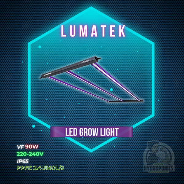 LUMATEK LED GROW LIGHT - VF90W | 220-240V | PPFE 2.4UMOL/J | IP65