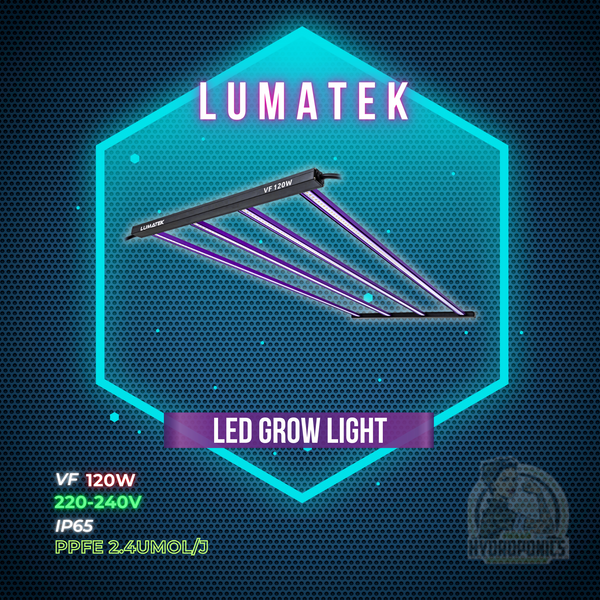 LUMATEK LED GROW LIGHT - VF120W | 220-240V | PPFE 2.4UMOL/J | IP65