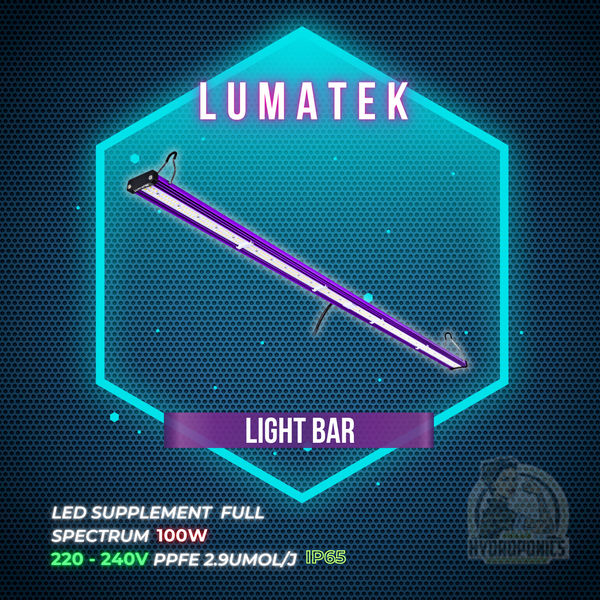 LUMATEK LED SUPPLEMENT LIGHT BAR - 100W | FULL SPECTRUM | 220 - 240V | PPFE 2.9UMOL/J | IP65
