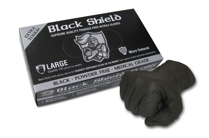 Black Shield Disposable Nitrile Gloves XLarge 100 pk