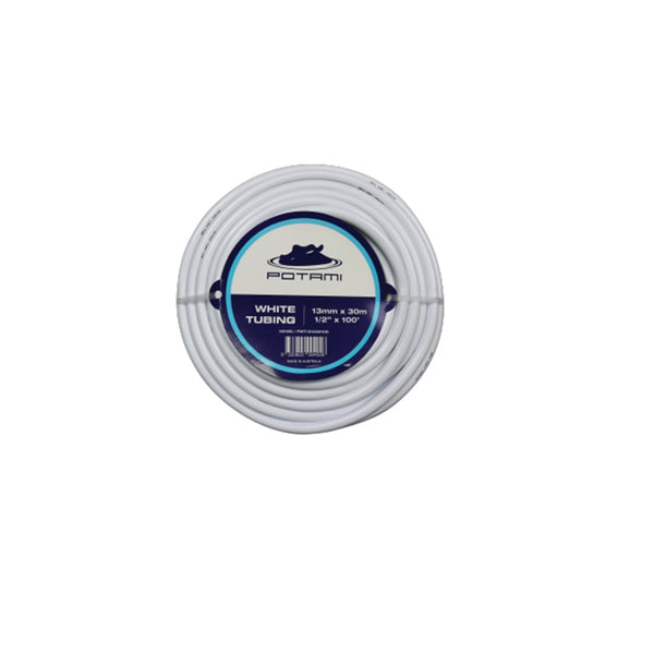 Potami White Tubing 13mm x 30M / 100ft